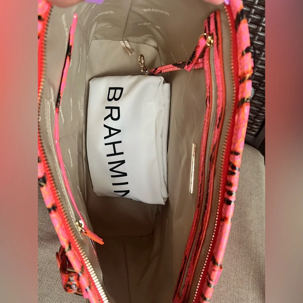 NWT Brahmin PINK FELINE Melbourne Medium Asher Tote
